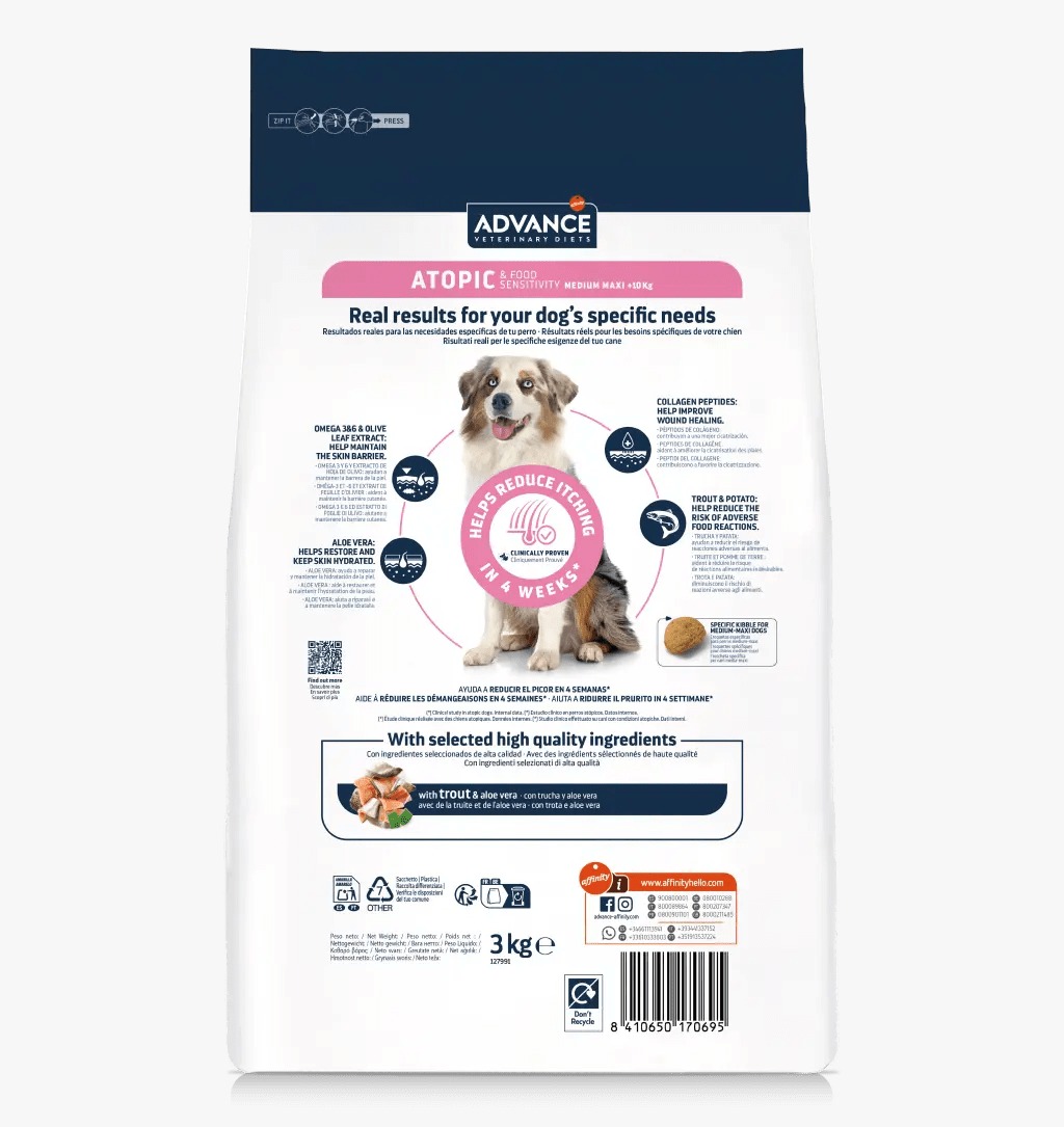 ADVANCE ATOPIC PERROS MEDIOS Y MAXIS X 3 KG - Imagen 5