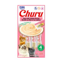 CHURU SNACK PARA GATOS ATÚN CON SALMÓN X 4 U