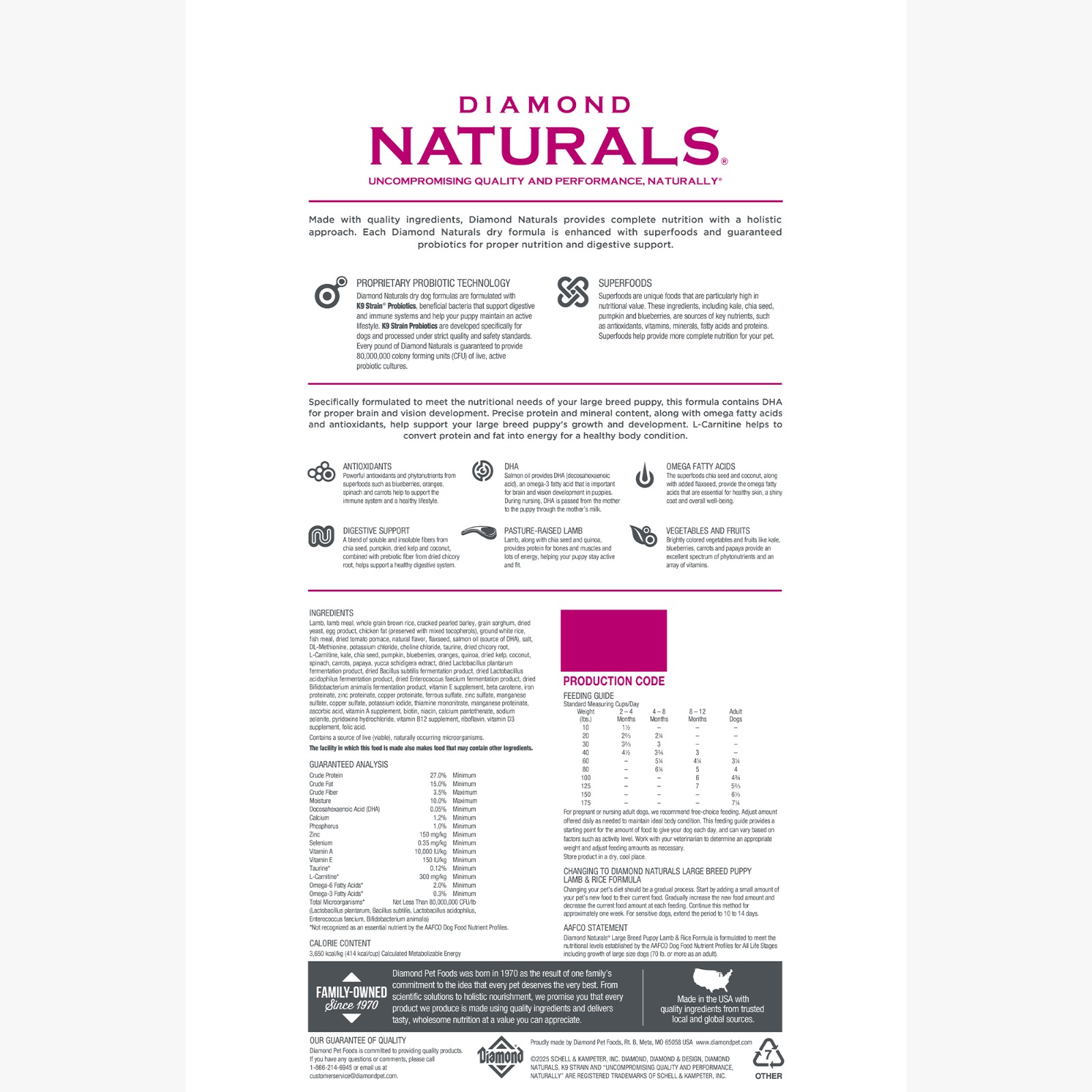 DIAMOND NATURALS CACHORROS RAZAS GRANDES 2.72 KG - Imagen 2