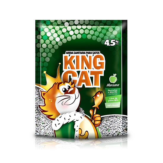 King cat arena sanitaria gatos manzana verde