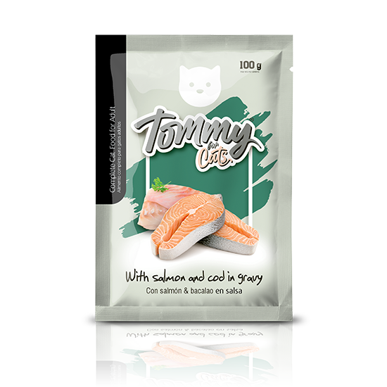 ALIMENTO HÚMEDO TOMMY CATS SALMÓN Y BACALAO