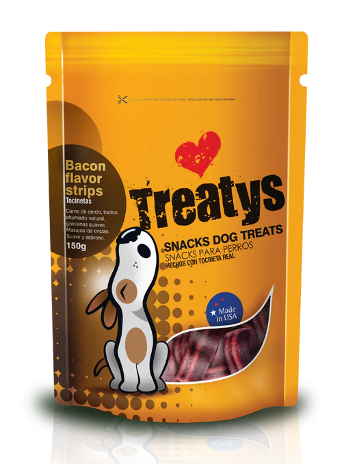 Snack Treatys Tiras de Tocino para Perros x 200 Gr